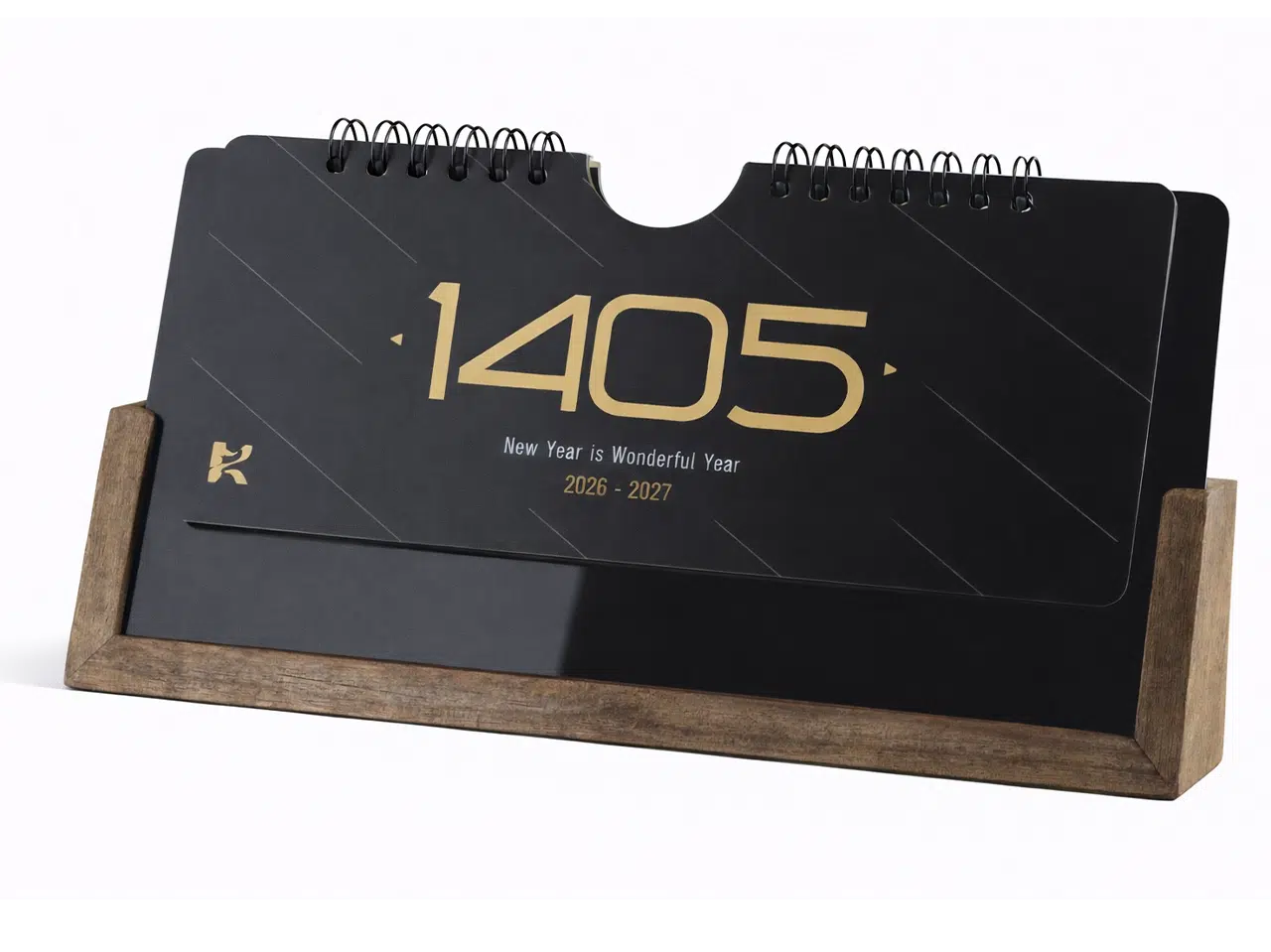TA IR51104 تقویم رومیزی چوبی